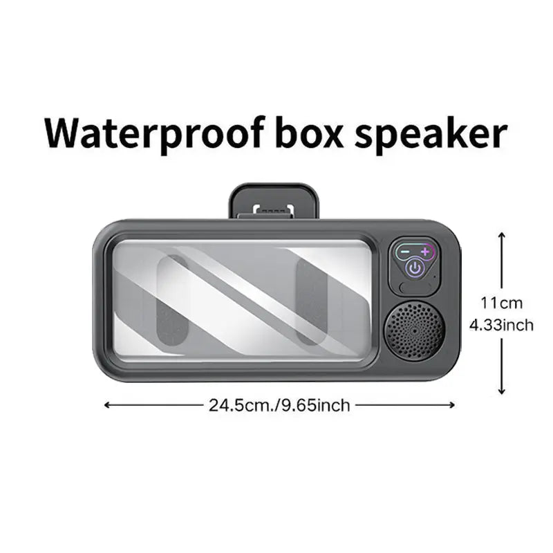 🎶Waterproof Shower Phone Holder with Bluetooth Speaker | ✨360° Rotating Case
