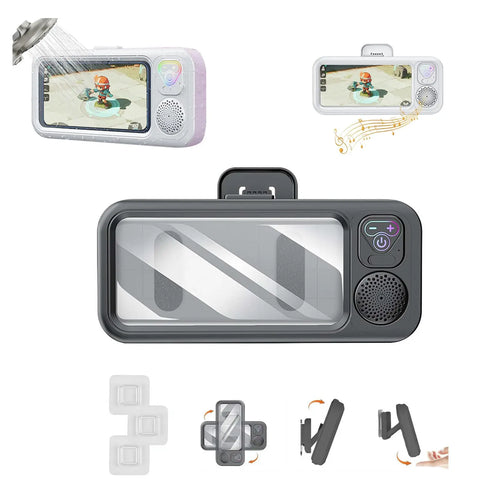 🎶Waterproof Shower Phone Holder with Bluetooth Speaker | ✨360° Rotating Case