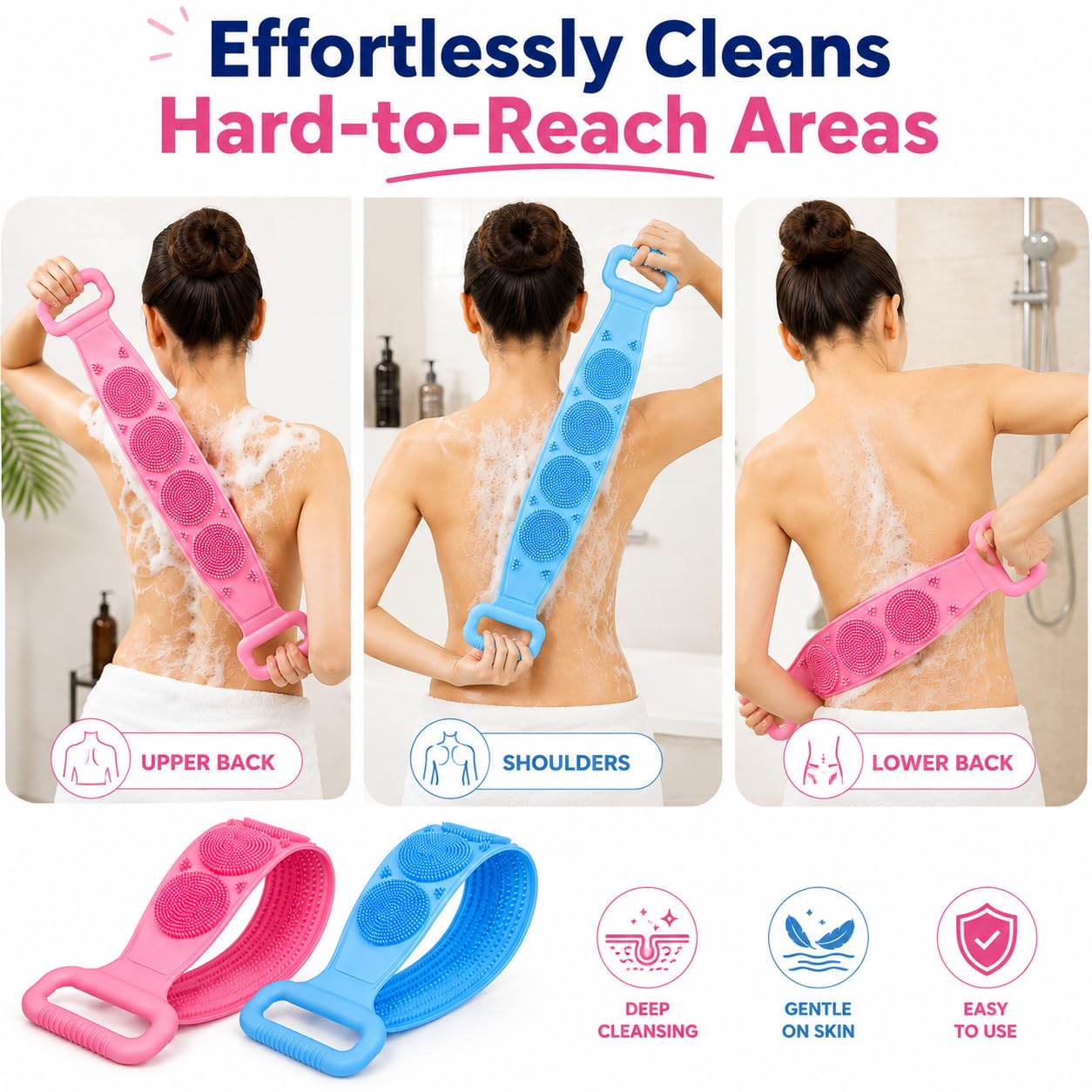 Silicone Bathing Scrubber Belt for Men & Women