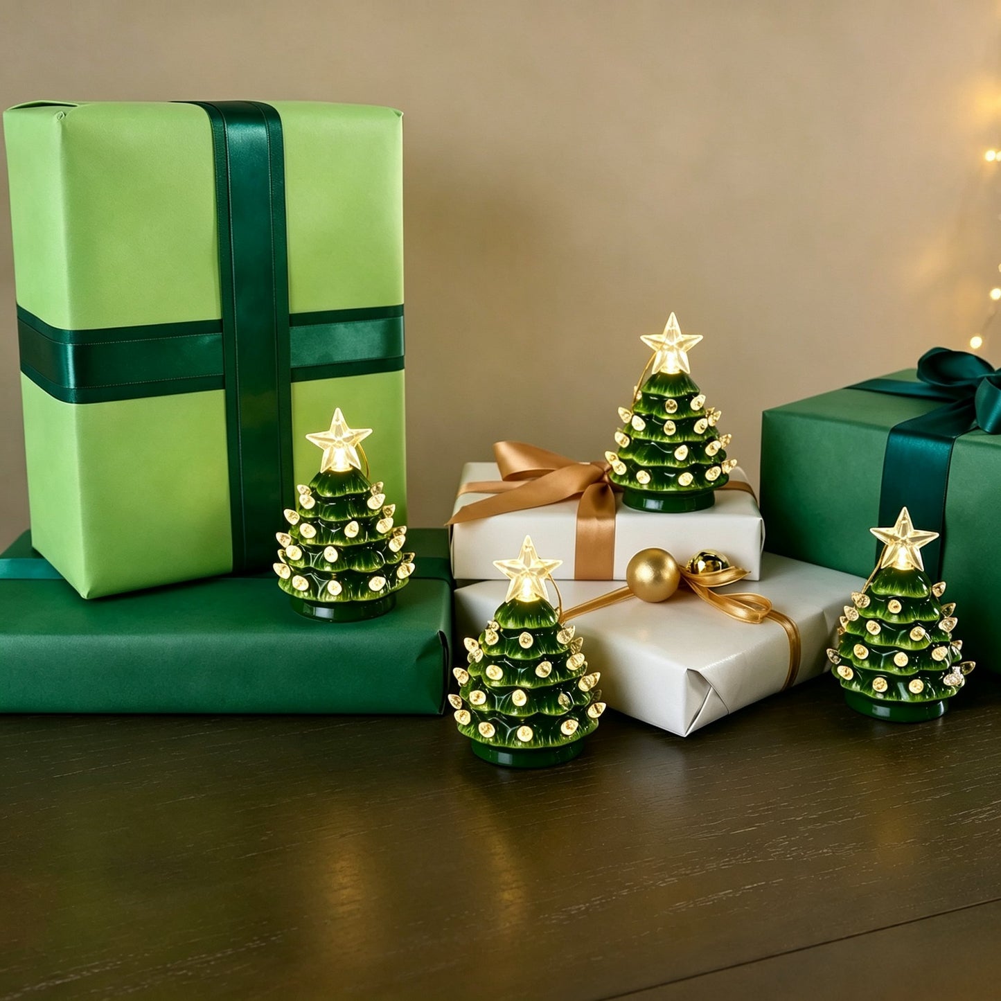 🔥 Hot Sale | Christmas Set of 4 Mini Nostalgic Tree Ornaments with Gift Bags