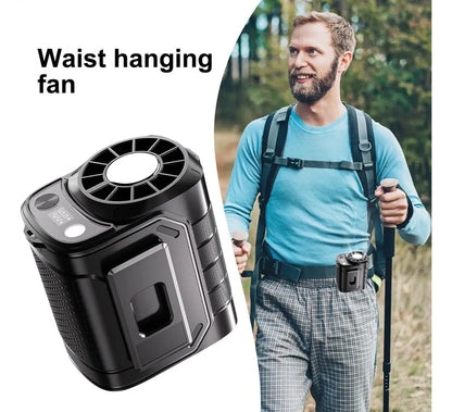 🔥2026 Smart Portable Rechargeable Fan with LED Light & 25H Runtime, 5-Speed 9200RPM Turbo Cooling Personal Waist Fan