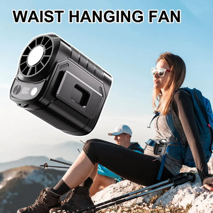 🔥2026 Smart Portable Rechargeable Fan with LED Light & 25H Runtime, 5-Speed 9200RPM Turbo Cooling Personal Waist Fan