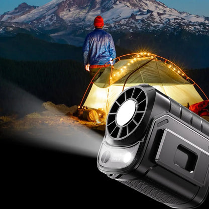 🔥2026 Smart Portable Rechargeable Fan with LED Light & 25H Runtime, 5-Speed 9200RPM Turbo Cooling Personal Waist Fan