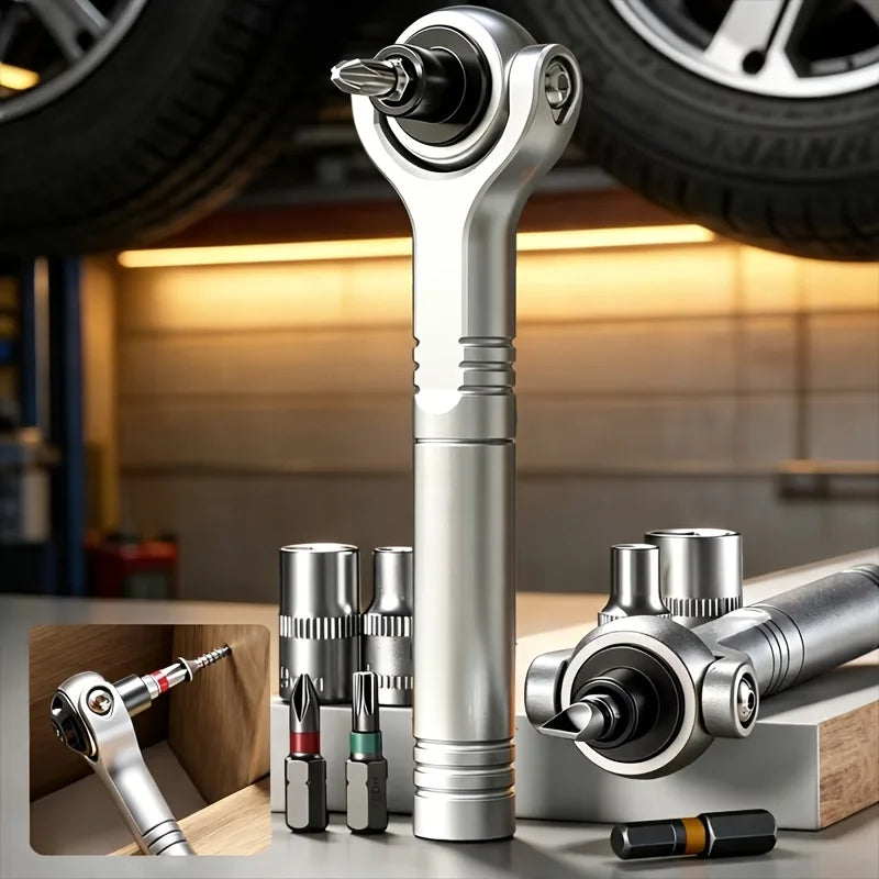 270° Rotating Head Universal Ratchet Screwdriver