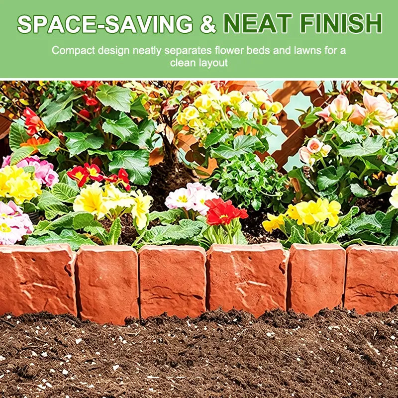 🔥🌟 Hot Offer -Realistic Faux Stone Garden Edging  Flexible Interlocking Lawn & Landscape Border 🔔✨