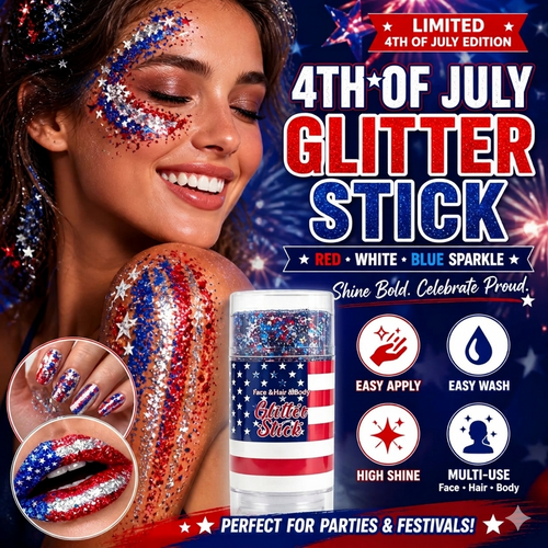 🦅4th of July Glitter Stick✨🔔Red, White & Blue Body & Hair Sparkle