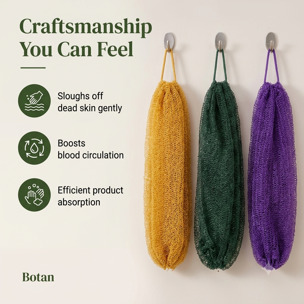 🧼✨ Traditional African Bath Tool | Ethically Sourced Net Sponge – Removes Dead Skin – Leaves Skin Smooth