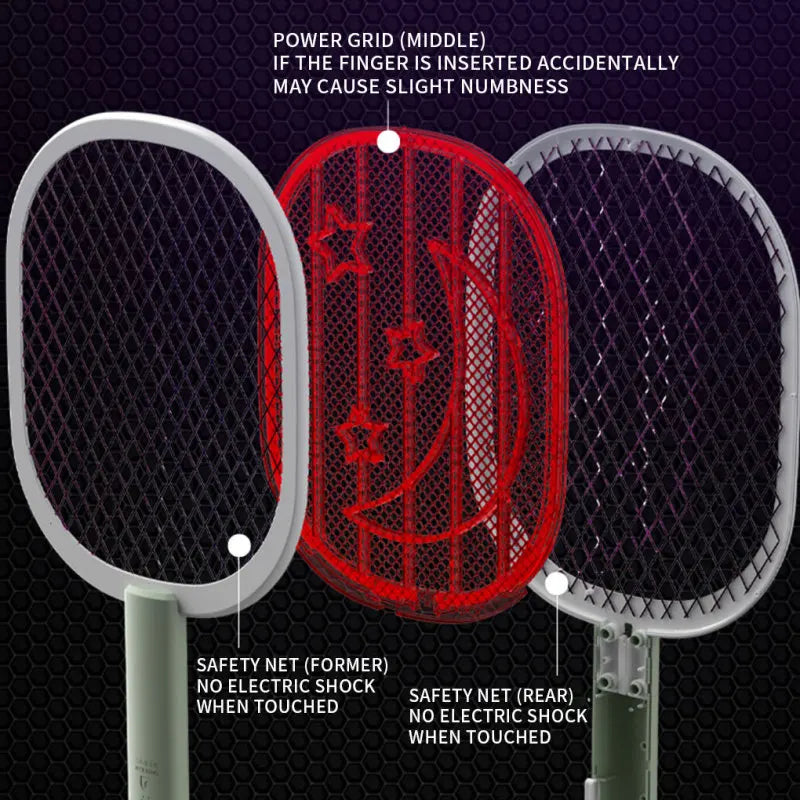 2 in 1 Electric Portable Mosquito Swatter Rechargeable