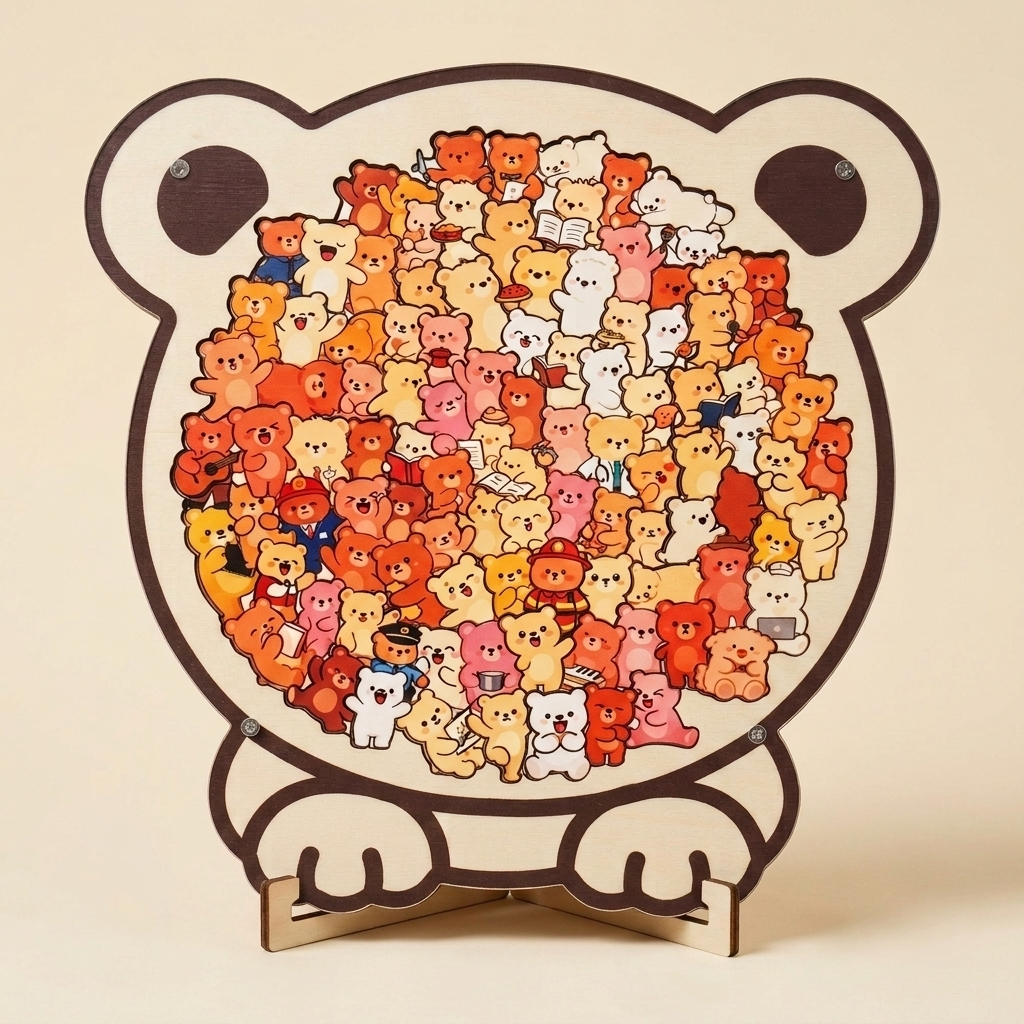 [🔥Best Seller] Mindful Wooden Animal Puzzle with Display Stand ✨ Perfect Gift for Cat Lovers