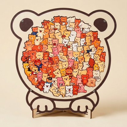 [🔥Best Seller] Mindful Wooden Animal Puzzle with Display Stand ✨ Perfect Gift for Cat Lovers