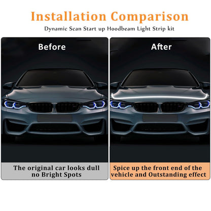 🔥71” High Brightness Automotive Hood Gap LED Strip - 12V-Ice Blue eclipse led lights