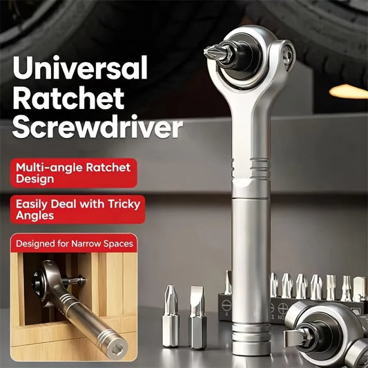 270° Rotating Head Universal Ratchet Screwdriver