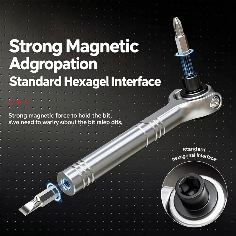 270° Rotating Head Universal Ratchet Screwdriver
