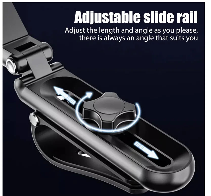 360° Rotating Sun Visor Phone Holder for Sun Visor Phone Holder for Car Multifunction with IPhone/Samsung/Android