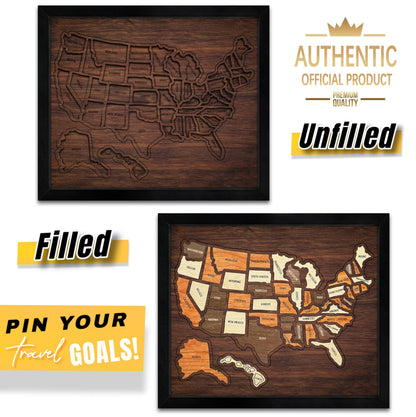 🗺️Wooden USA Travel Map Puzzle🎁 The Most Meaningful Gift For Couples & Families
