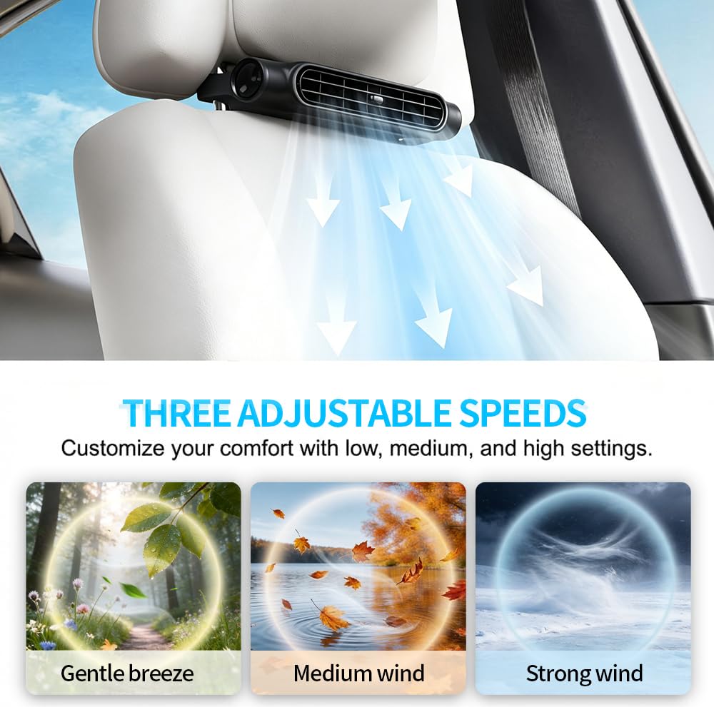 🔥Hot Sales 52% OFF🎁👍Car Seat Fan for Driver & Backseat