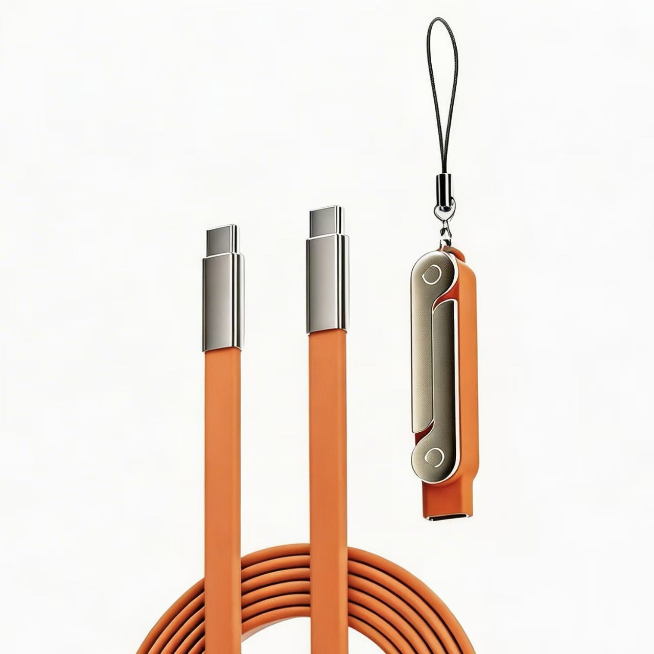 ⚡HOT SELL🔥 2-in-1 Invisible Holder Charger Cable - 240W Fast Charging Cord with Built-In Phone Stand
