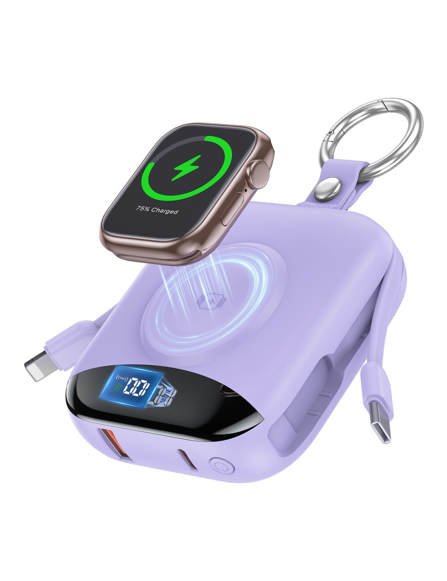 ⚡ 10000mAh 3-in-1 Mini Portable Charger – Phone, Watch & Earbud Power Bank