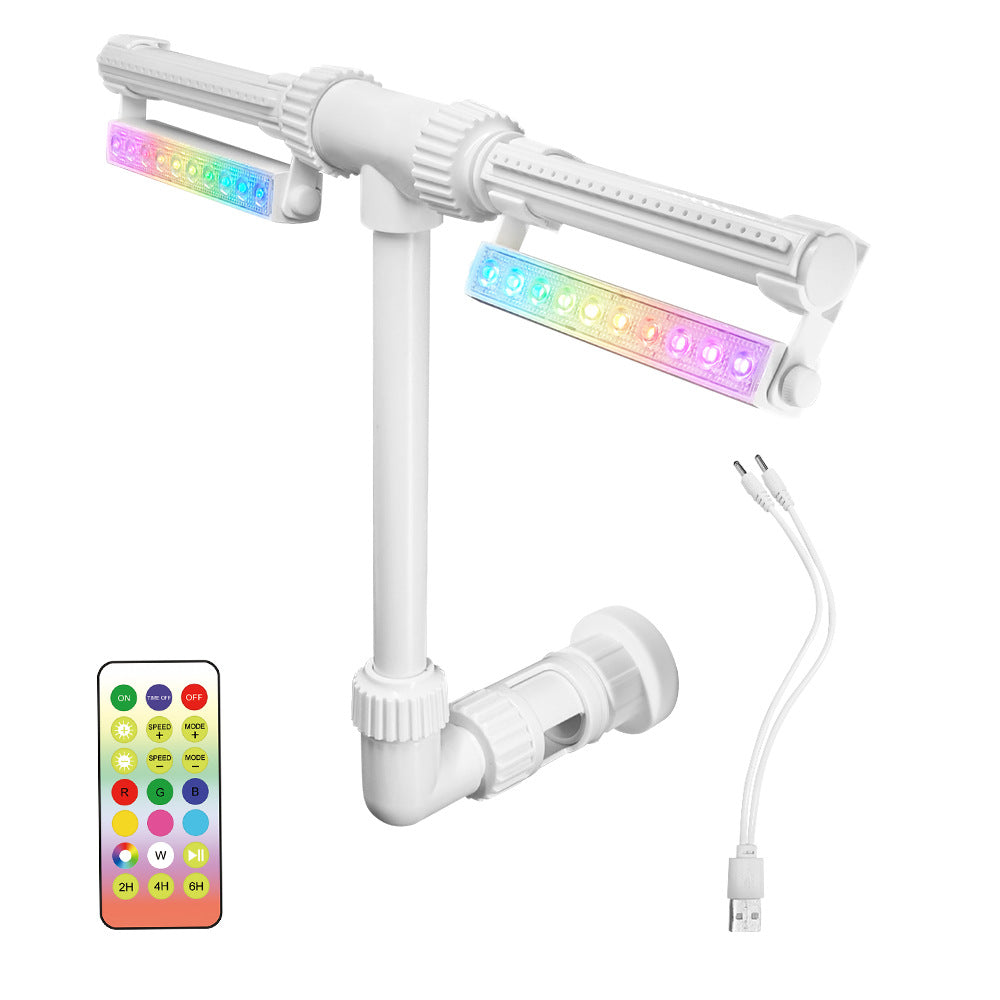 Solar-powered pool fountain with lights, double-arch jet, fountain with changing lights for in-ground and above-ground pools