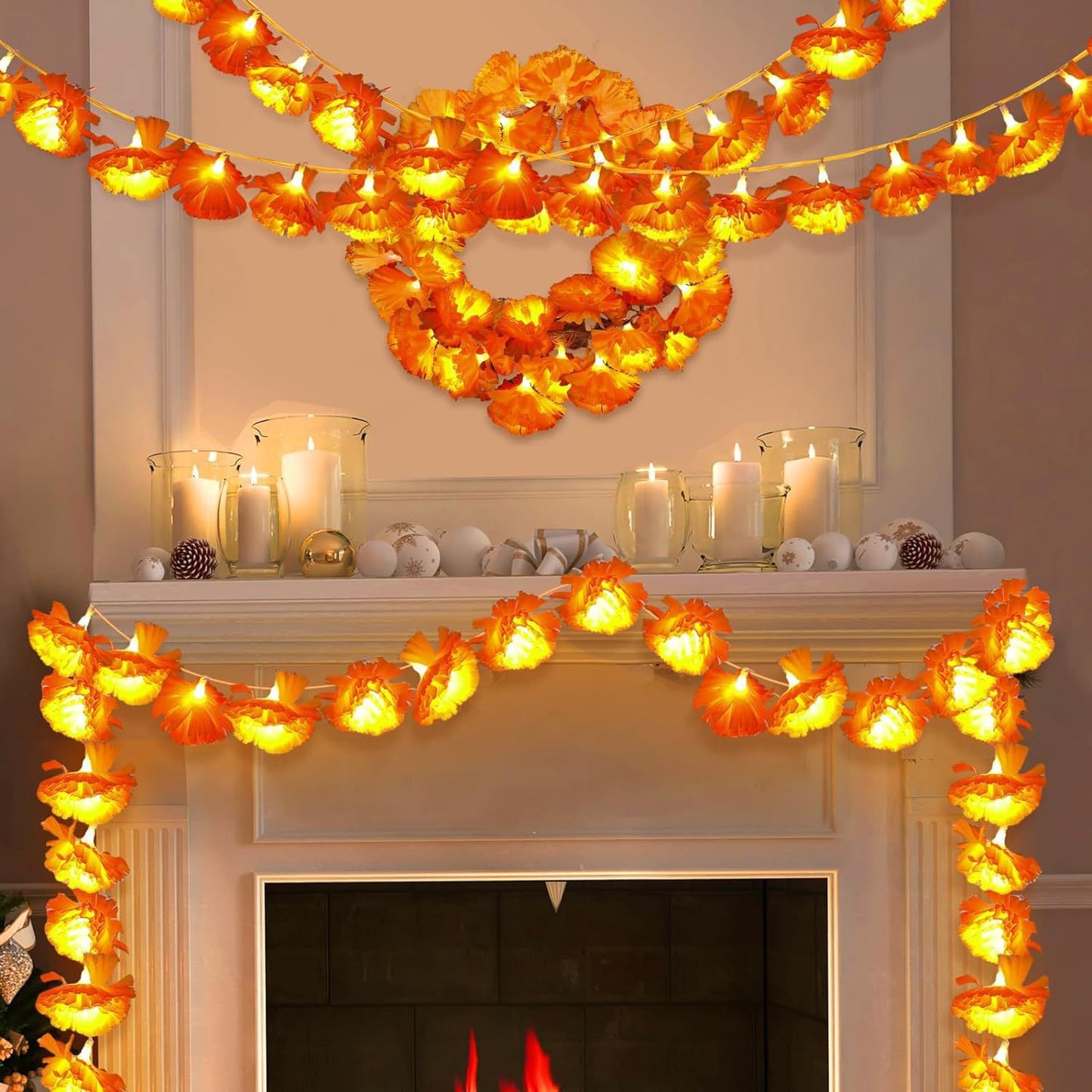 ✨LAST DAY SPECIAL 50% OFF! 🎃Artificial Marigold Flower LED String Lights