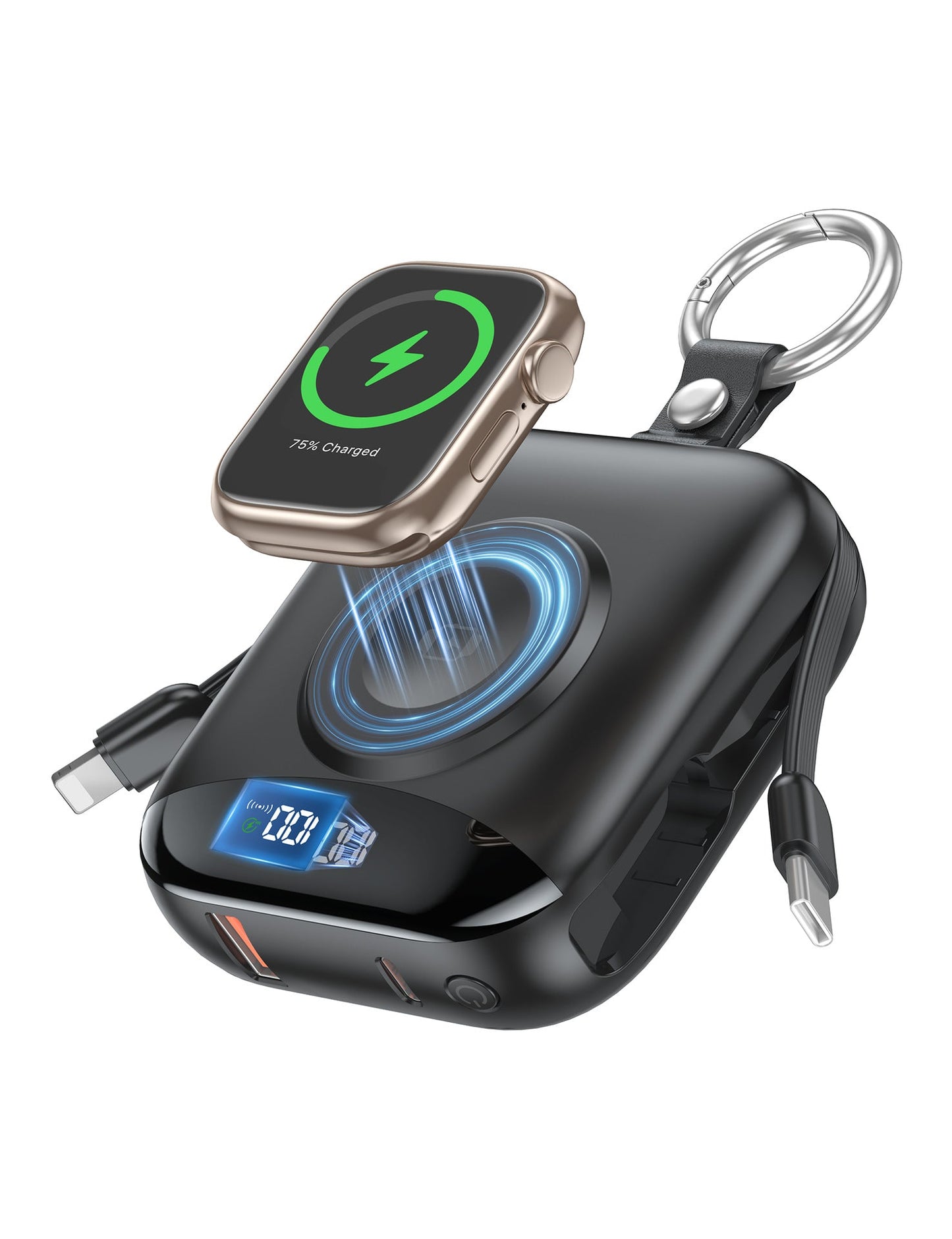 ⚡ 10000mAh 3-in-1 Mini Portable Charger – Phone, Watch & Earbud Power Bank