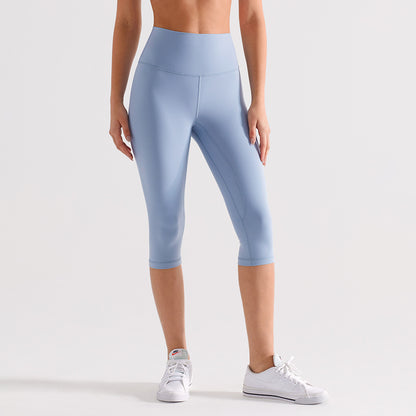 Womens Workout Capri Leggings 17" No Front Seam High Waisted Hidden Scrunch Gym Yoga Pants,summerwins summerwins