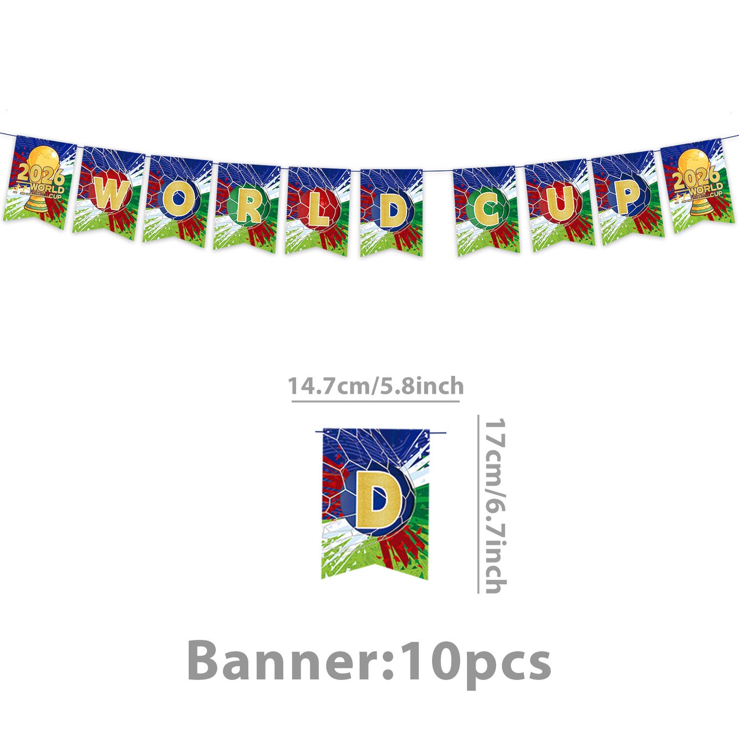 2026 World Soccer Party Decorations, 154 Pcs Party Kit for Party, Serve 10