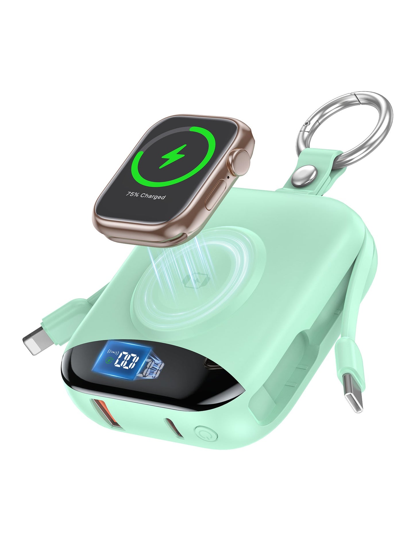 ⚡ 10000mAh 3-in-1 Mini Portable Charger – Phone, Watch & Earbud Power Bank