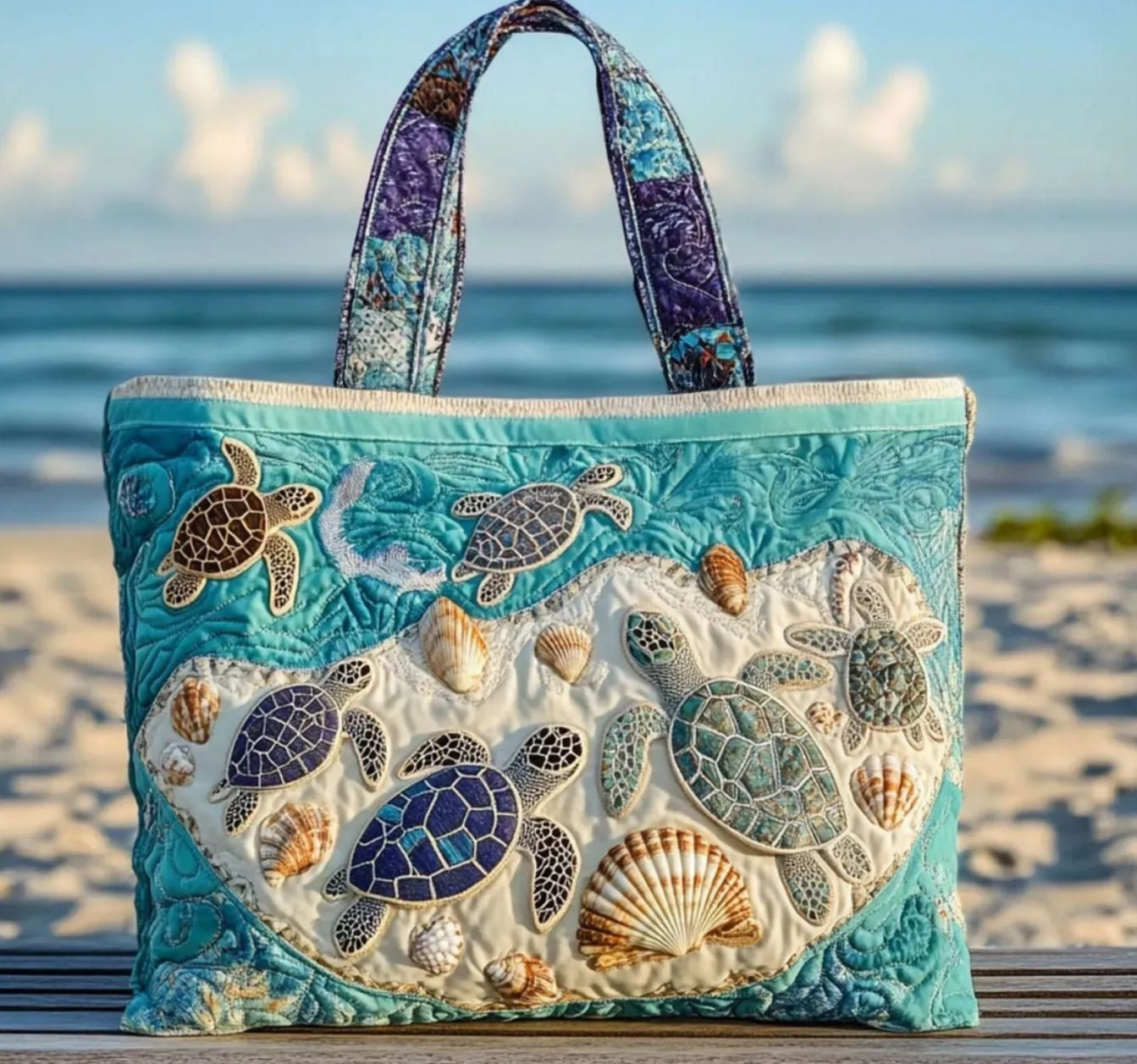📢📢LAST DAY SALE 50% OFF🐢👜Turtle Haven Quilted Tote Bag