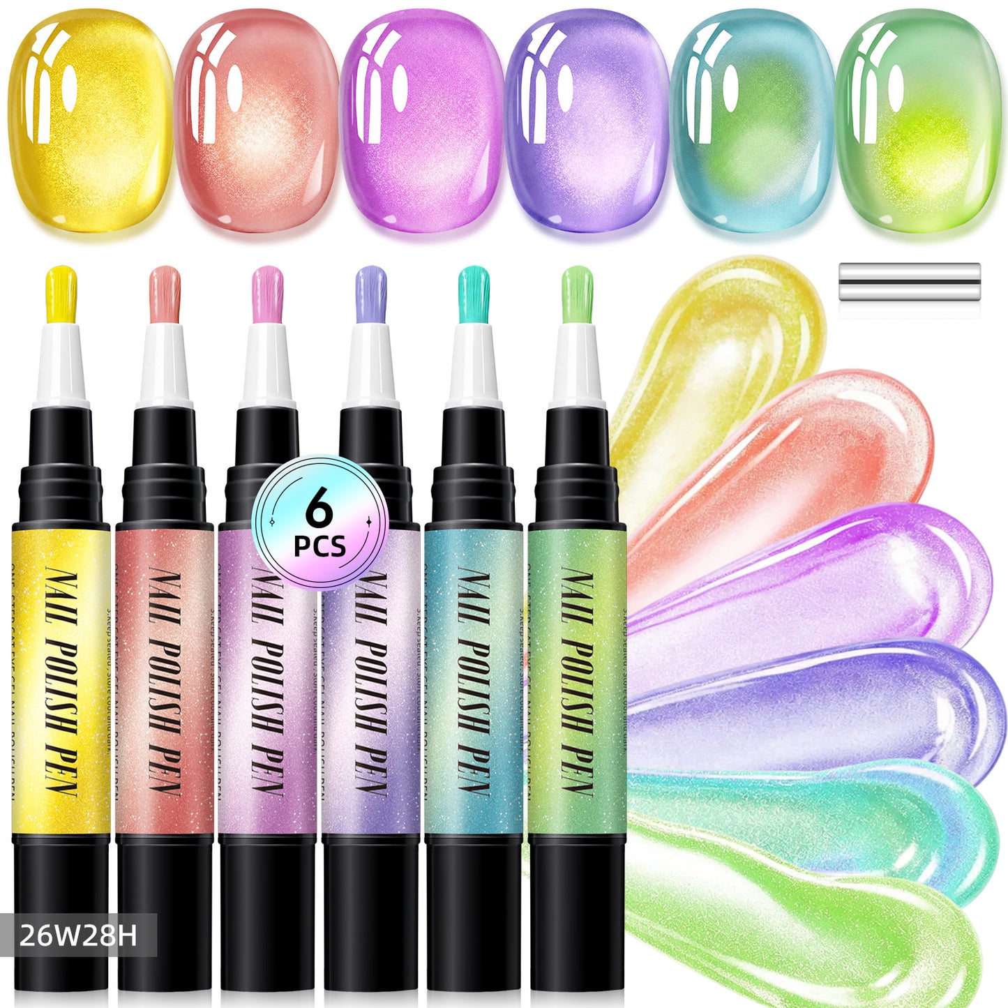 💅 6PCS One-Step Gel Nail Art Pen Set – Salon Beauty at Home