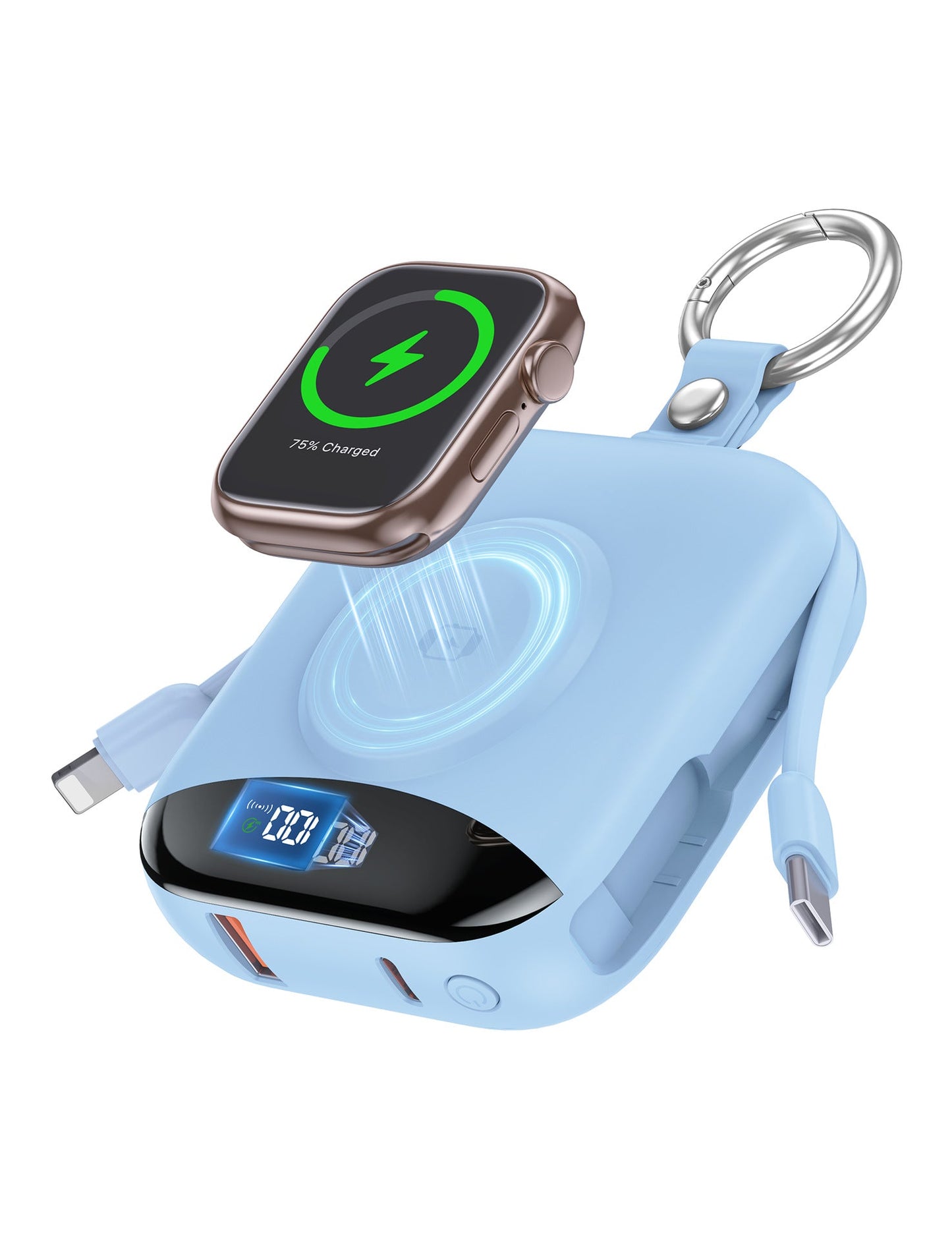 ⚡ 10000mAh 3-in-1 Mini Portable Charger – Phone, Watch & Earbud Power Bank