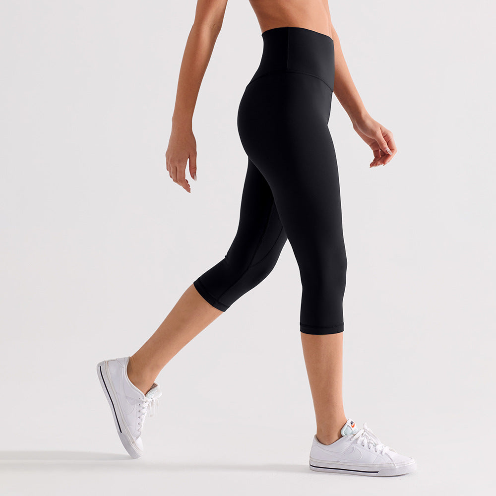 Womens Workout Capri Leggings 17" No Front Seam High Waisted Hidden Scrunch Gym Yoga Pants,summerwins summerwins