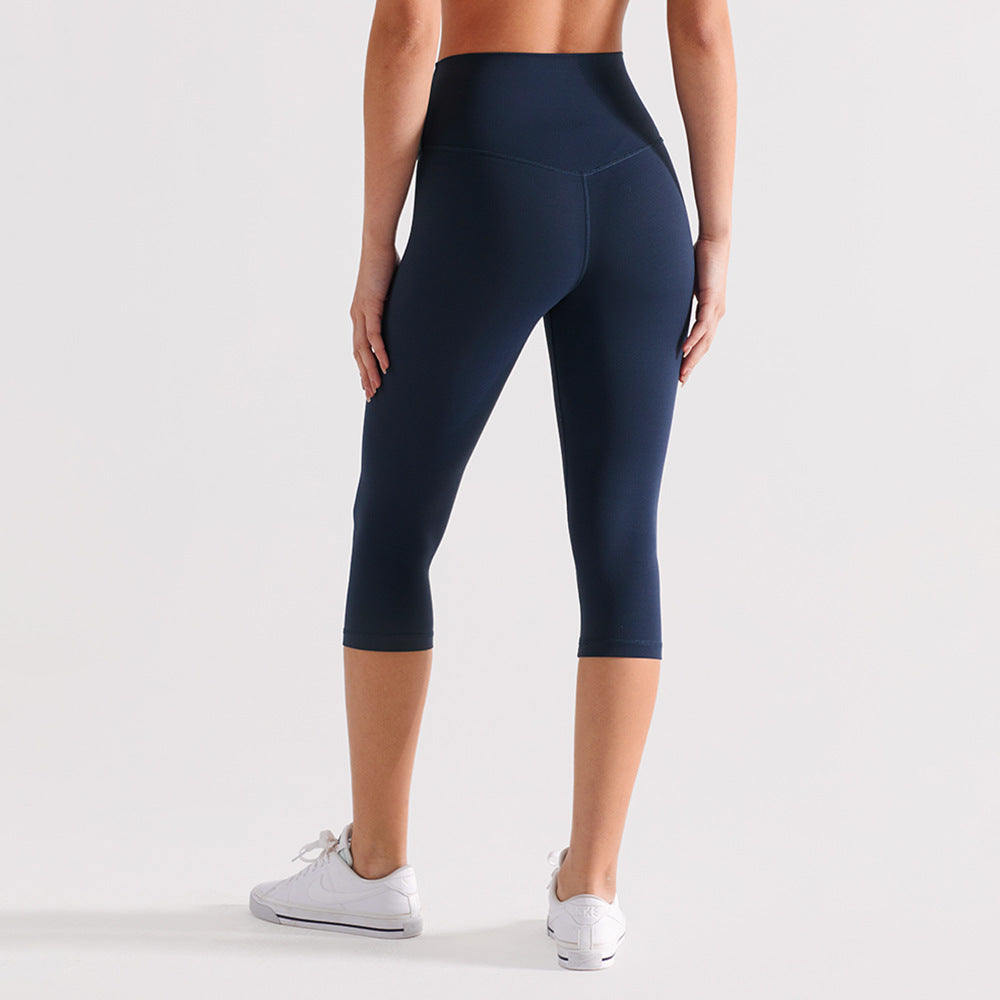 Womens Workout Capri Leggings 17" No Front Seam High Waisted Hidden Scrunch Gym Yoga Pants,summerwins summerwins