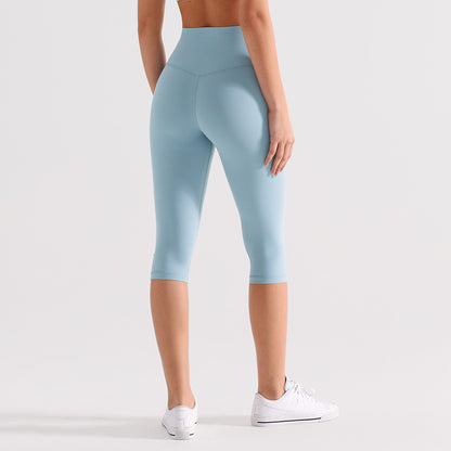 Womens Workout Capri Leggings 17" No Front Seam High Waisted Hidden Scrunch Gym Yoga Pants,summerwins summerwins