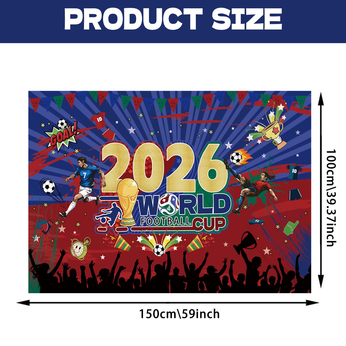 2026 World Soccer Party Decorations, 154 Pcs Party Kit for Party, Serve 10