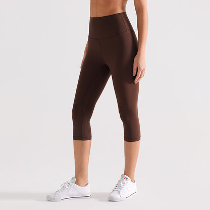 Womens Workout Capri Leggings 17" No Front Seam High Waisted Hidden Scrunch Gym Yoga Pants,summerwins summerwins