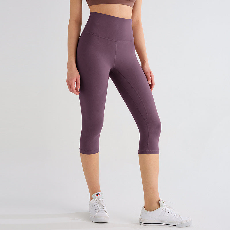 Womens Workout Capri Leggings 17" No Front Seam High Waisted Hidden Scrunch Gym Yoga Pants,summerwins summerwins