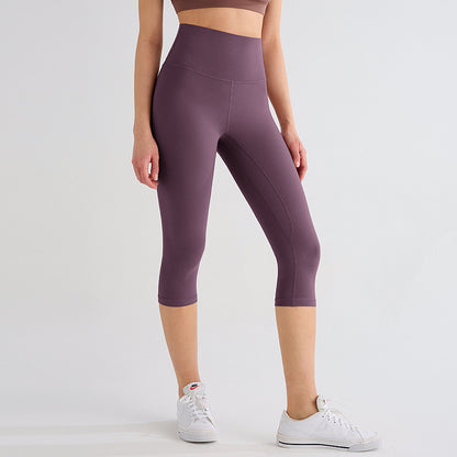 Womens Workout Capri Leggings 17" No Front Seam High Waisted Hidden Scrunch Gym Yoga Pants,summerwins summerwins