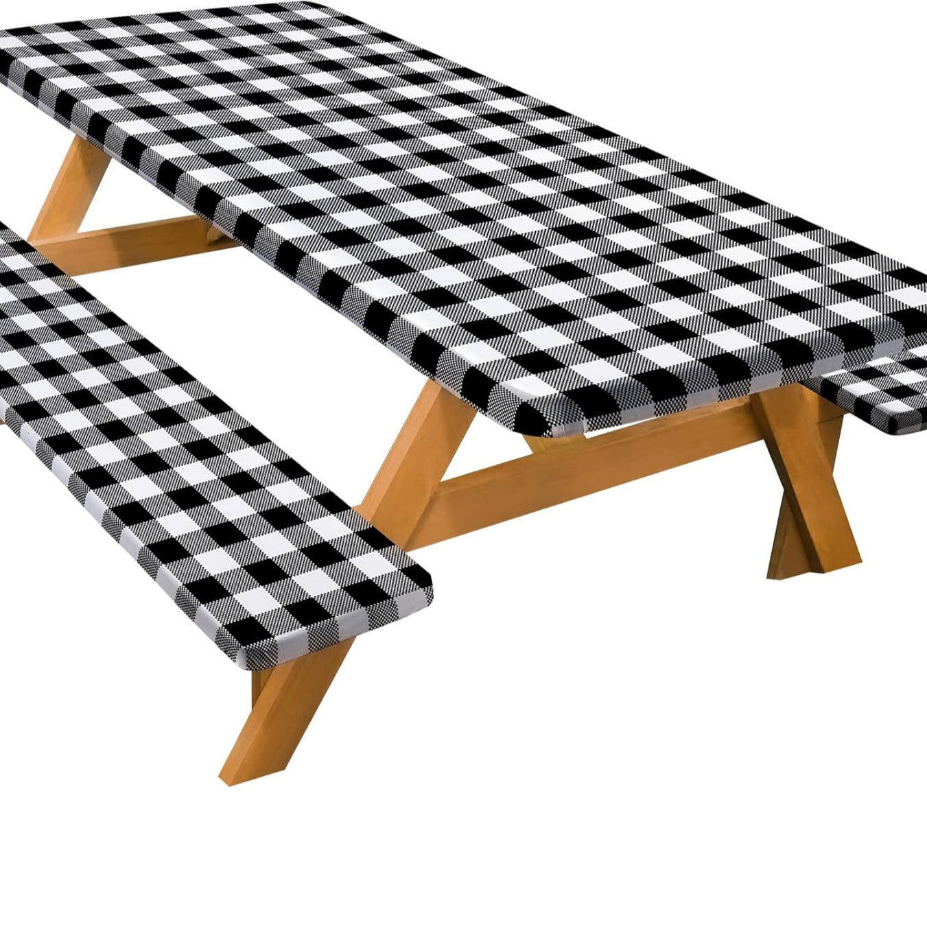 🧺Stretch Picnic Tablecloth Set | Bench Covers + Carry Bag Included 👜