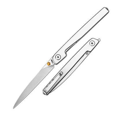 🔥Last Day Sale 50% OFF🎉Lanky Liner Lock Front Flipper Knife Black Aluminum Handle