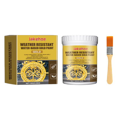 Buy two get one free🔥🔥🔥Weather-Resistant Water-Based Gold Paint, Metallic Paint, Weather-Resistant Roman Column Decorative Gold Paint, Outdoor Gold Foil Paint
