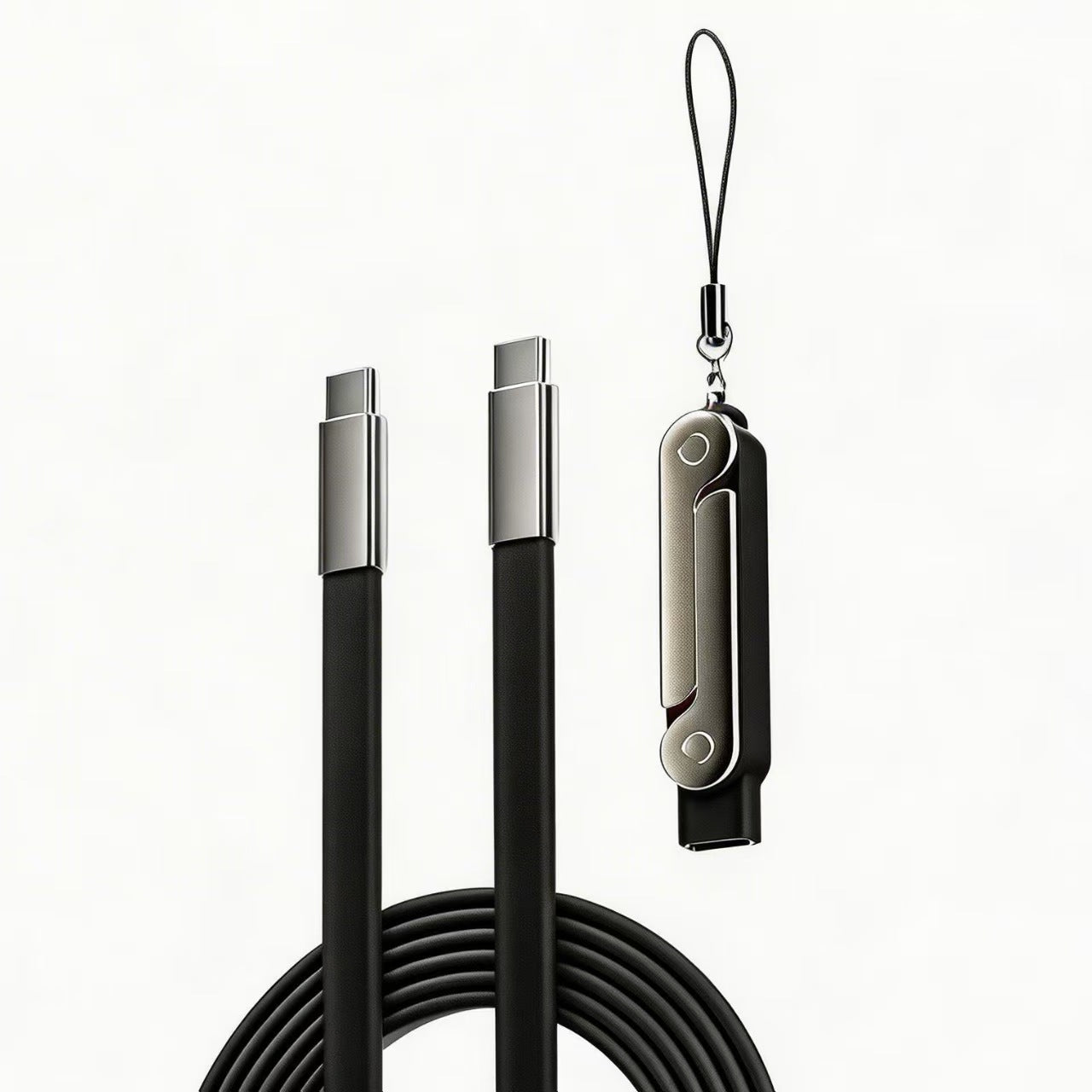 ⚡HOT SELL🔥 2-in-1 Invisible Holder Charger Cable - 240W Fast Charging Cord with Built-In Phone Stand