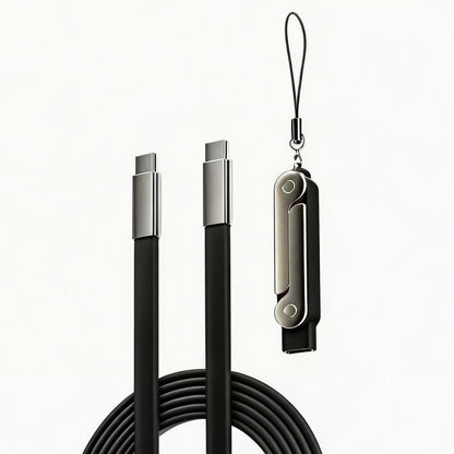 ⚡HOT SELL🔥 2-in-1 Invisible Holder Charger Cable - 240W Fast Charging Cord with Built-In Phone Stand