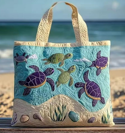 📢📢LAST DAY SALE 50% OFF🐢👜Turtle Haven Quilted Tote Bag