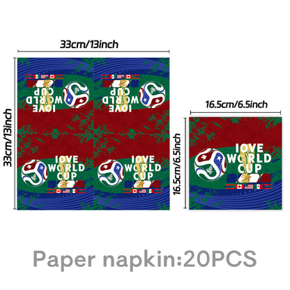 2026 World Soccer Party Decorations, 154 Pcs Party Kit for Party, Serve 10