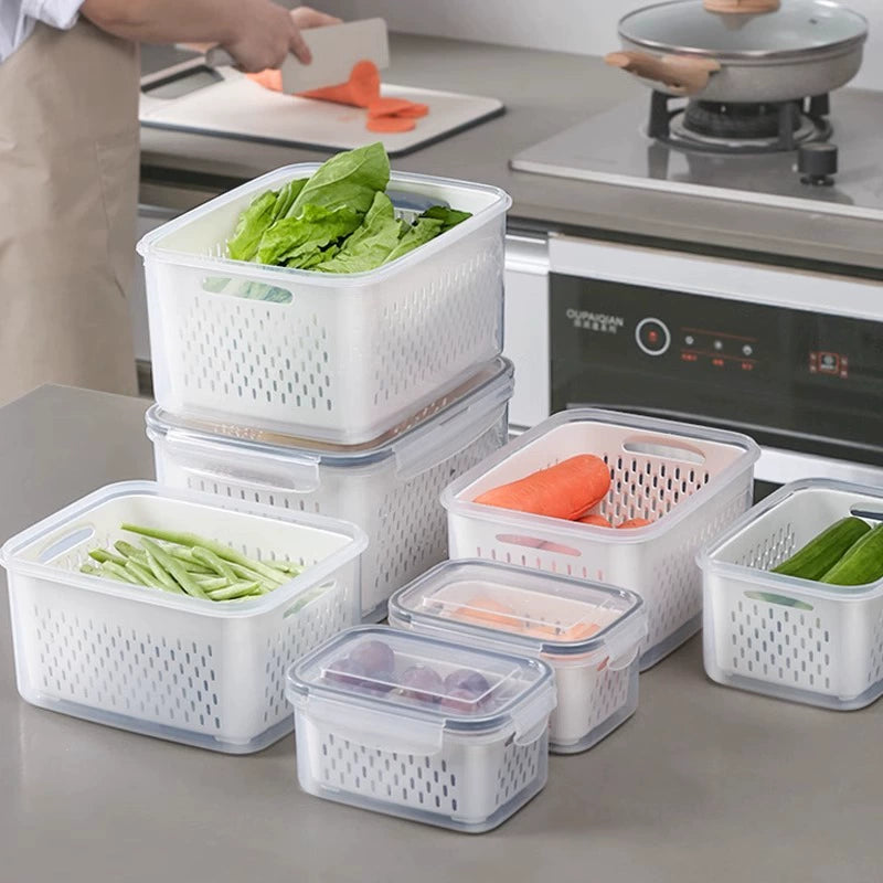 4-in-1 Functionality Food Storage Containers Stackable, Space-Saving Design