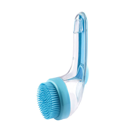 Pet Bath Brush with Shampoo Dispenser - Silicone Massage Grooming Tool for Cats & Dogs