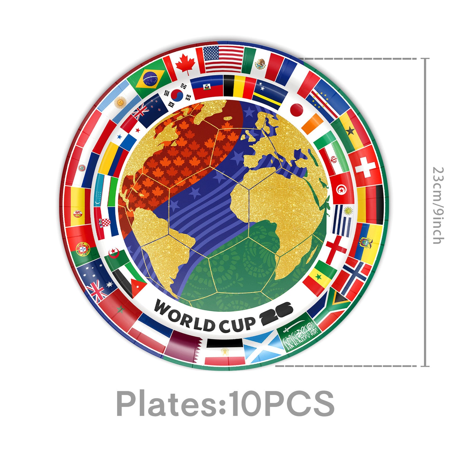 2026 World Soccer Party Decorations, 154 Pcs Party Kit for Party, Serve 10