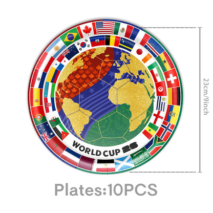 2026 World Soccer Party Decorations, 154 Pcs Party Kit for Party, Serve 10