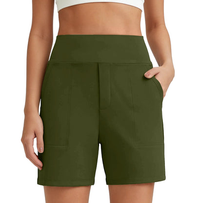 Women's High-Waisted Athletic Bermuda Shorts with Pockets – Running, Yoga, Summer Casual Activewear(Buy 2 Free Shipping)